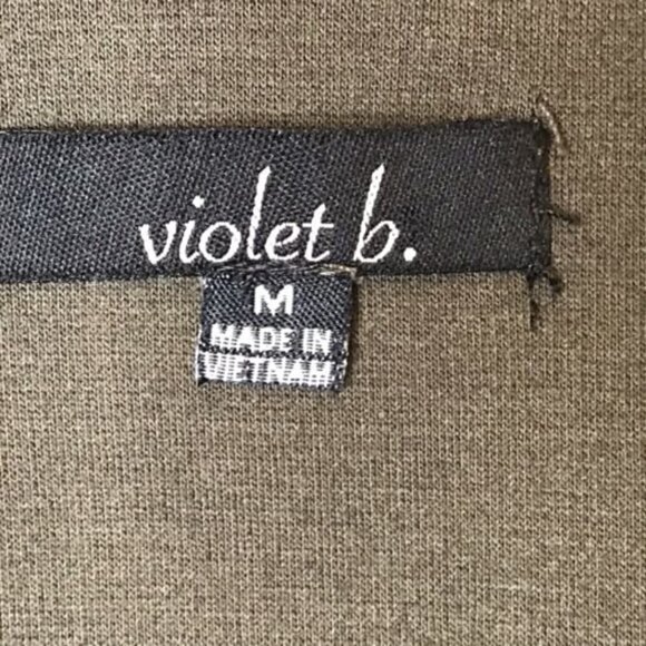 Violet b Cardigan Women’s M Open Front Swing Olive Green‎ Asymmetrical Fair Isle - Picture 6 of 8